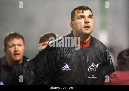 Galway, Irland. Januar 2021. Tadhg Beirne von Münster während des Guinness PRO14 Runde 11 Match zwischen Connacht Rugby und Munster Rugby auf dem Sportplatz in Galway, Irland am 9. Januar 2021 (Foto von Andrew SURMA/SIPA USA) Kredit: SIPA USA/Alamy Live News Stockfoto