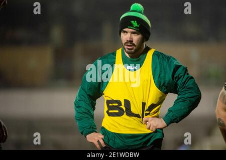 Galway, Irland. Januar 2021. Paul Boyle von Connacht während des Guinness PRO14 Runde 11 Match zwischen Connacht Rugby und Munster Rugby auf dem Sportplatz in Galway, Irland am 9. Januar 2021 (Foto von Andrew SURMA/SIPA USA) Kredit: SIPA USA/Alamy Live News Stockfoto