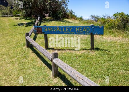 Bangalley Head und Bangalley Reserve zwischen Whale Beach und Avalon Beach in Sydney, in der jurassic Ära und eine beliebte Buschwanderung gebildet Stockfoto