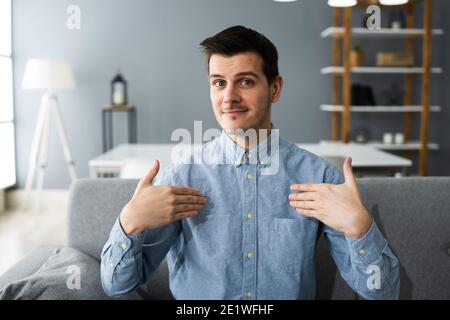 Gebärdensprache Für Gehörlose Deaktiviert Stockfoto