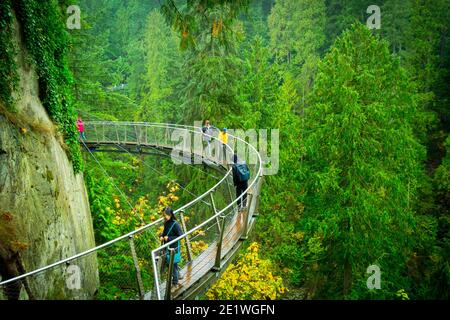 Der Cliffwalk Attraktion am Capilano Suspension Bridge Park in North Vancouver, British Columbia, Kanada Stockfoto