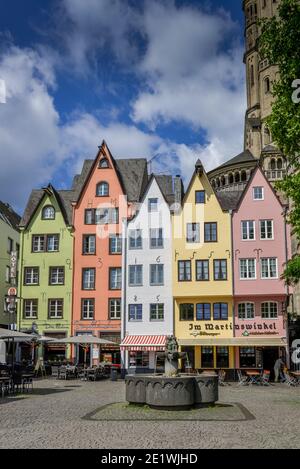 Altbauten, Fischmarkt, Martinsviertel, Köln, Nordrhein-Westfalen, Deutschland Stockfoto