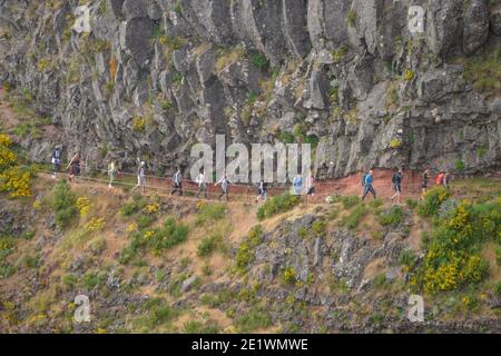 Wanderweg PR1 vom Pico Do Arieiro zum Pico Ruivo, Madeira, Portugal Stockfoto