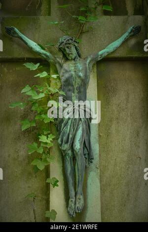 Kruzifix, Melaten-Friedhof, Aachener Straße, Lindenthal, Köln, Nordrhein-Westfalen, Deutschland Stockfoto