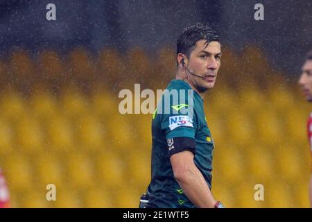 Benevento, Italien. Januar 2021. Benevento, Italien, Ciro Vigorito Stadion, 09. Januar 2021, Gianluca Manganiello (Schiedsrichter) während Benevento Calcio vs Atalanta BC - Italian Football Serie A Spiel Credit: Renato Olimpio/LPS/ZUMA Wire/Alamy Live News Stockfoto