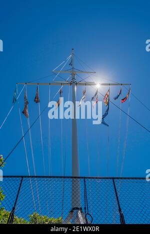 Einer von zwei Signalmasten am Observatory Hill, der 2008 nach der Entfernung im Jahr 1938 restauriert wurde. Die Masten wurden ursprünglich verwendet, um Signale an Sydney Heads zu senden Stockfoto