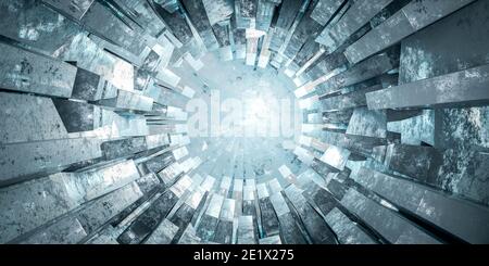 Abstraktes Eis Fantasie Stein Oberfläche Gebäude 3d Rendern Illustration Stockfoto