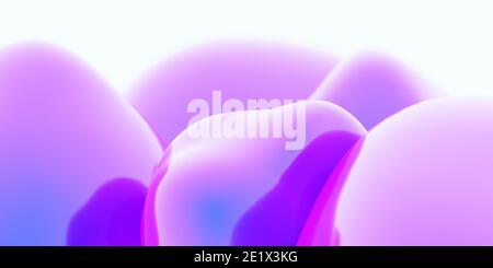 Schöne violett kurvige abstrakte bunte geometrische Form moderne futuristische Design 3d-Renderdarstellung Stockfoto
