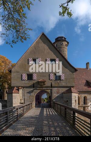 Eingangstor zum Schloss Altenburg, Bamberg, Oberfranken, Bayern, Deutschland Stockfoto