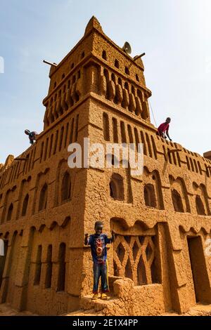 Yama-Moschee, sudano-sahelische Architektur, Yaama, Niger Stockfoto