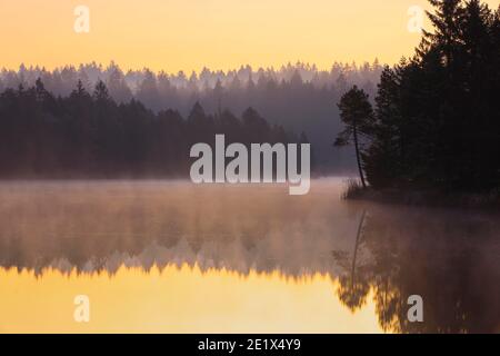 Etang de la Gruere, Mirensee, Kanton Jura, Schweiz Stockfoto