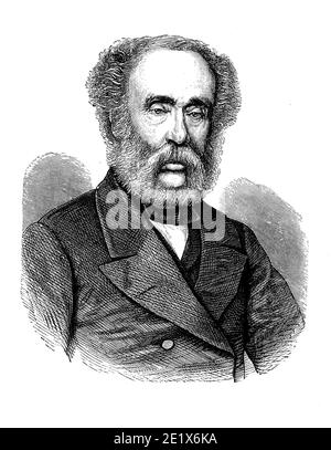 Porträt von Sir Joseph Whitworth ( 1803 - 1887) Ingenieur, Unternehmer, Erfinder des Whitworth-Gewehr, schuf das britische Standard Whitworth-System für Schraubgewinde Stockfoto