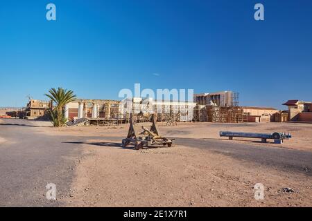 OUARZAZATE, MAROKKO - 7. FEBRUAR 2017: Ouarzazate Atlas Film Studios in Marokko. Die marokkanischen Atlas Studios sind eines der größten Filmstudios im wo Stockfoto