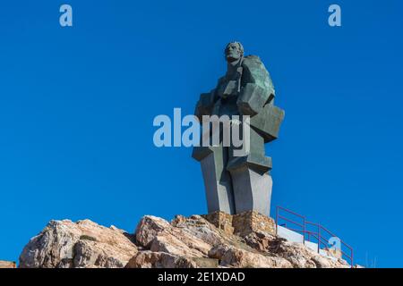 Statue Hommage an die Kohlebergarbeiter in Puertollano, Ciudad Real, Spanien Stockfoto