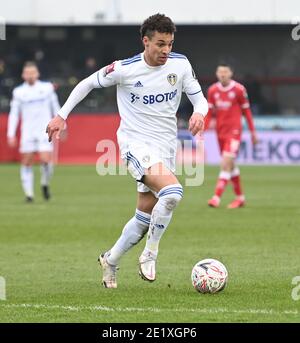 Crawley, Großbritannien. Januar 2021. Rodrigo Moreno von Leeds United während des FA Cup-Spiels im People's Pension Stadium, Crawley Bild von Nigel Bramley/Focus Images/Sipa USA 07827818829 10/01/2021 Credit: SIPA USA/Alamy Live News Stockfoto