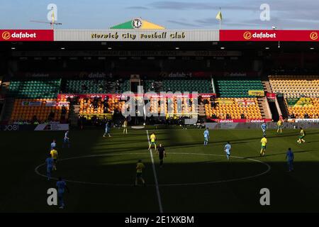 Allgemeine Spielansicht - Norwich City gegen Coventry City, The Emirates FA Cup Third round, Carrow Road, Norwich, UK - 9. Januar 2021 nur für redaktionelle Verwendung - es gelten die DataCo-Einschränkungen Stockfoto