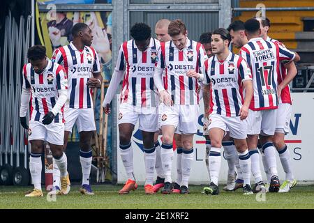 VENLO, NIEDERLANDE - 10. JANUAR: Jan-Arie van der Heijden von Willem II. Feiert das Tor (0:1) beim niederländischen Eredivisie-Spiel zwischen VVV Venlo und Willem II am 10. Januar 2021 in De Koel in Venlo, Niederlande (Foto: Broer van den Boom/BSR AgencyOrange BilderAlamy Live News) Stockfoto