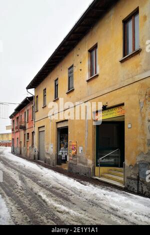 Italien, Schneefall in Casorezzo Stockfoto