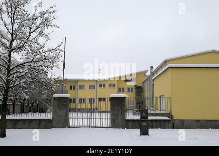 Italien, Schneefall in Casorezzo Stockfoto