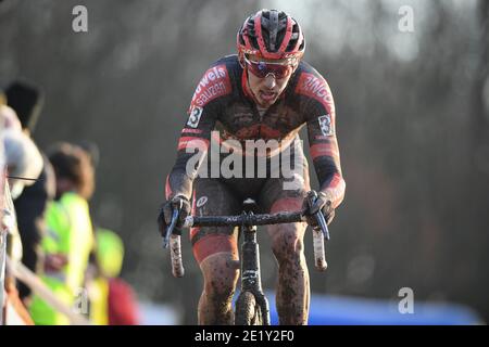 Der Belgier Michael Vanthourenhout im Einsatz beim Elite-Rennen der belgischen Meisterschaften Cyclocross, Sonntag, 10. Januar 2021 Stockfoto