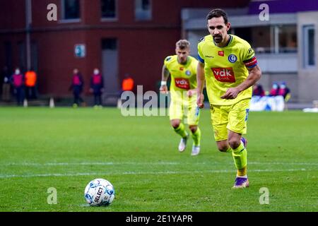 ANTWERPEN, BELGIEN - 10. JANUAR: Sven Kums von KAA Gent vor dem Elfmeterschießen (1:1) im Pro League Spiel zwischen Beerscho Stockfoto