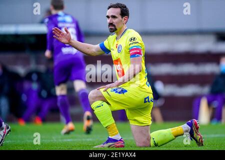 ANTWERPEN, BELGIEN - JANUAR 10: Sven Kums von KAA Gent beim Pro League Spiel zwischen Beerkot VA und KAA Gent am 10. Januar im Sporthal Kiel Stockfoto