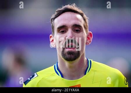 ANTWERPEN, BELGIEN - JANUAR 10: Sven Kums von KAA Gent beim Pro League Spiel zwischen Beerkot VA und KAA Gent am 10. Januar im Sporthal Kiel Stockfoto