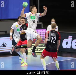 Köln, Deutschland. 10. Jan, 2021. firo: 10.01.2021, Handball: EHF Euro 2022 Qualifiers, Qualifikation, Nationalmannschaft Deutschland - Österreich Fabian BOHM, GER Quelle: dpa/Alamy Live News Stockfoto