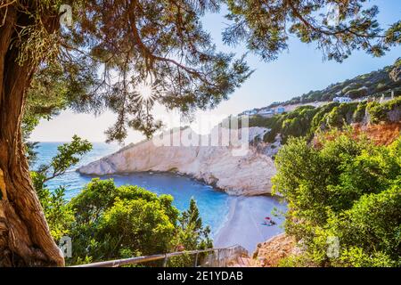 Lefkada, Griechenland. Porto Katsiki in Lefkada, Ionische Inseln. Stockfoto