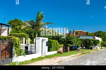 Traditionelle Häuser in Colonia del Sacramento in Uruguay Stockfoto