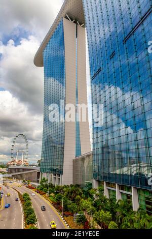 Marina Bay Sands Hotel, Singapurs berühmtestes Wahrzeichen. Singapur. Stockfoto