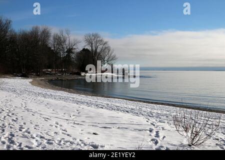 Fotograf zu Fuß auf Gull Island Stockfoto