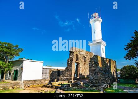 Leuchtturm von Colonia del Sacramento in Uruguay Stockfoto