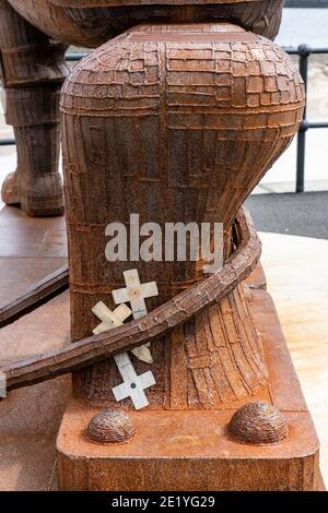 Fiddler Green, Fischer verloren am Meer Denkmal North Shields. Stockfoto