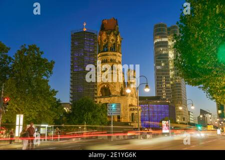 Kaiser-Wilhelm-Gedaechtniskirche, Breitscheidplatz, Charlottenburg, Berlin, Deutschland Stockfoto