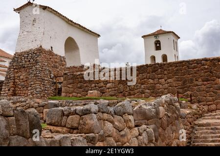 Archäologische Stätte von Chinchero im Heiligen Tal der Peruanische Anden Stockfoto