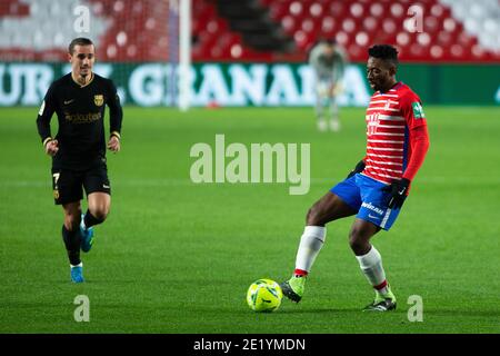 Yan Brice Eteki aus Granada während der spanischen Meisterschaft La Liga Fußballspiel zwischen Granada CF und FC Barcelona auf Jan/lm Stockfoto