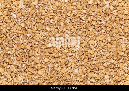 Makro von Stahl geschnitten Hafer, oder Irish Hafer, Hintergrund und Textur. Stockfoto