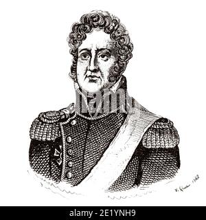 Portrait von Louis Phillippe der Bürger König (1773 - 1830). Haus von Orléans, Juli Monarchie. Geschichte Frankreichs, aus dem Buch Atlas de la France 1842 Stockfoto