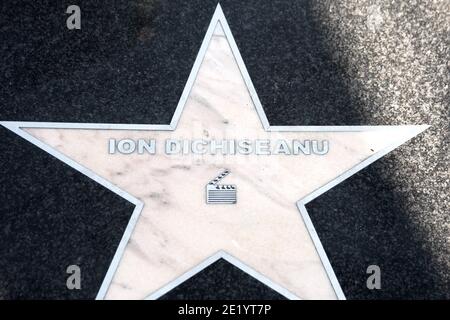 Walk of Fame (Aleea Celebritatilor), Bukarest, Rumänien. Der Star zu Ehren des Schauspielers Ion Dichiseanu. Stockfoto