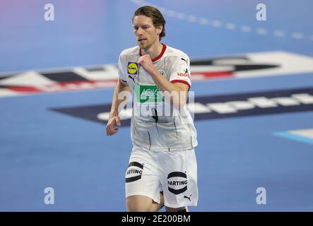 Köln, Deutschland. 10. Jan 2021. firo: 10.01.2021, Handball: EHF Euro 2022 Qualifiers, Qualifikation, Nationalmannschaft Deutschland - Österreich Tobias REICHMANN, GER, Jubilation Quelle: dpa/Alamy Live News Stockfoto