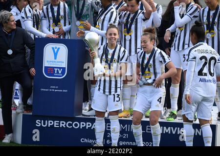 Lisa Boattin (Juventus Women) beim italienischen Supercup-Spiel "erie A Women" zwischen Juventus Women 2-0 Fiorentina Women im Aldo Gastaldi Stadion am 10. Januar 2021 in Chiavari, Italien. Quelle: Maurizio Borsari/AFLO/Alamy Live News Stockfoto