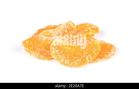 Getrocknete orange Frucht isoliert auf weißem Hintergrund Stockfoto