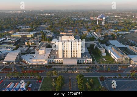 Eine Luftaufnahme des VA Long Beach Healthcare System Krankenhauses, Samstag, 9. Januar 2021, in Long Beach, Kalif. Stockfoto