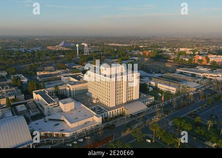 Eine Luftaufnahme des VA Long Beach Healthcare System Krankenhauses, Samstag, 9. Januar 2021, in Long Beach, Kalif. Stockfoto