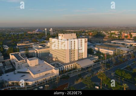 Eine Luftaufnahme des VA Long Beach Healthcare System Krankenhauses, Samstag, 9. Januar 2021, in Long Beach, Kalif. Stockfoto