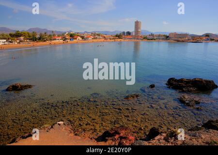 Playa De La Reya Puerto de Mazarron Spanien schöner Strand In dieser spanischen Küstenstadt am Mittelmeer Stockfoto