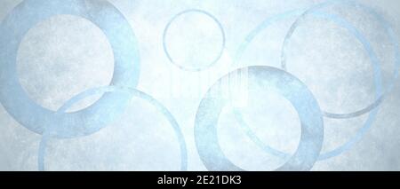 Abstrakter Grunge-Aquarellhintergrund in Blau- und Weißtönen. Hintergrund von Kreisen. Stockfoto