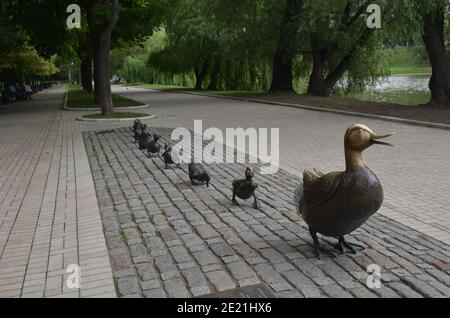 Duck Familie Statue Design Stockfoto