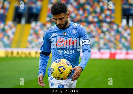 10. Januar 2021, Udine, Italien: Udine, Italien, Stadion Friuli Dacia Arena, 10. Januar 2021, Lorenzo Insigne (Napoli) Porträt während Udinese Calcio vs SSC Napoli - Italienischer Fußball Serie A Spiel (Bild: © Ettore Griffoni/LPS via ZUMA Wire) Stockfoto